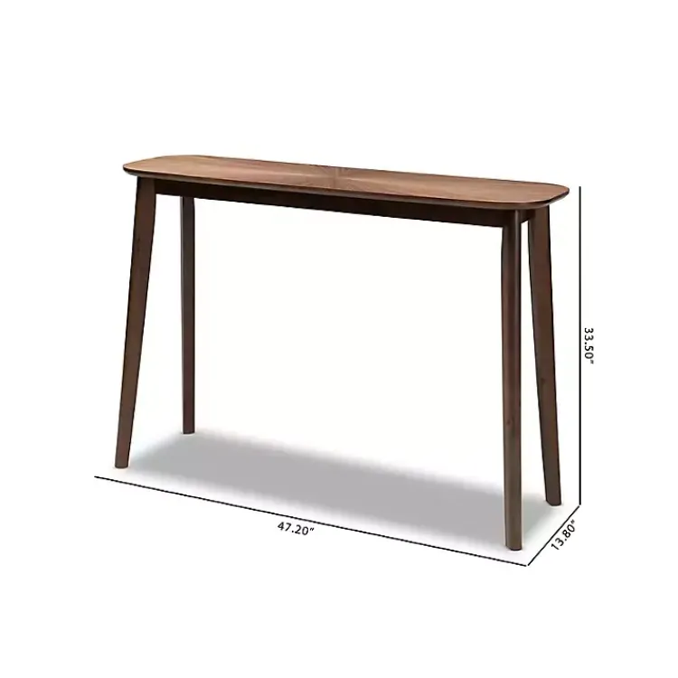Console Tables-Kirklands Home Walnut Wood Frame Splayed Legs Console Brown