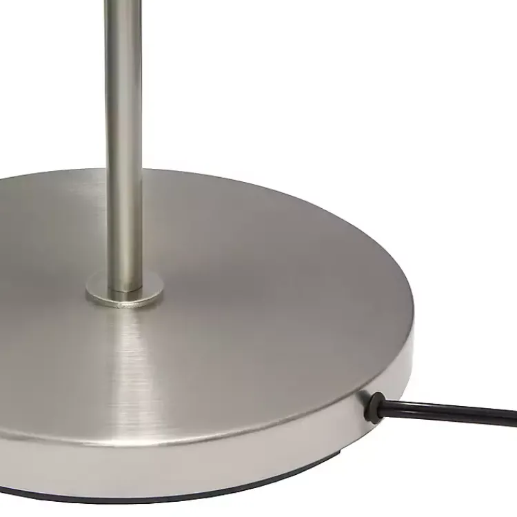 Floor Lamps-Kirklands Home Minimal Brushed Nickel Stem Floor Lamp White