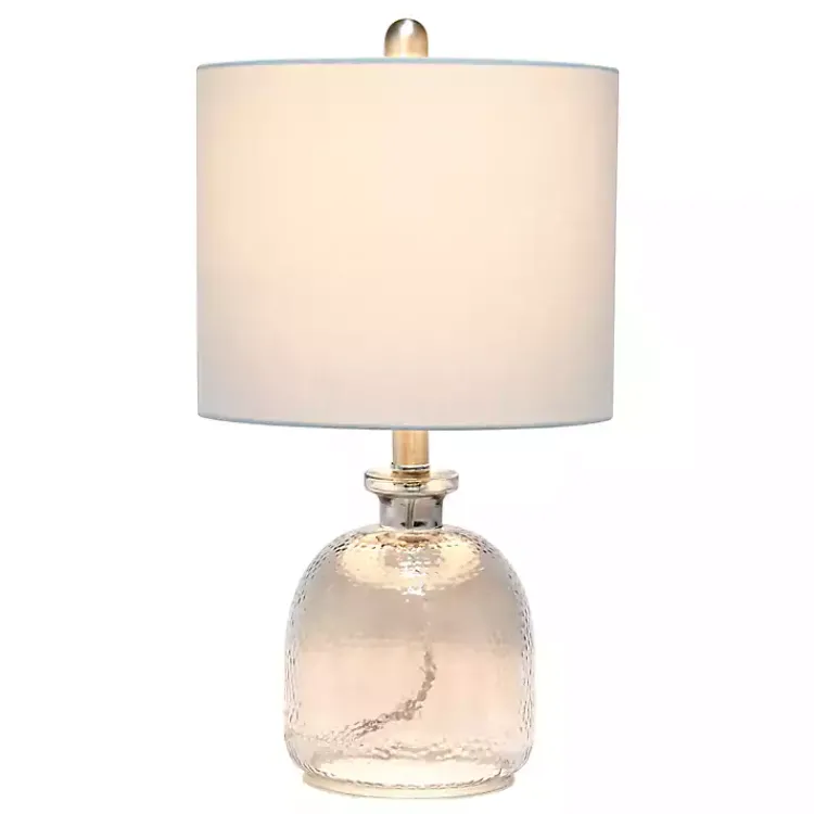 Table Lamps-Kirklands Home Smokey Hammered Glass Shade Table Lamp Gray