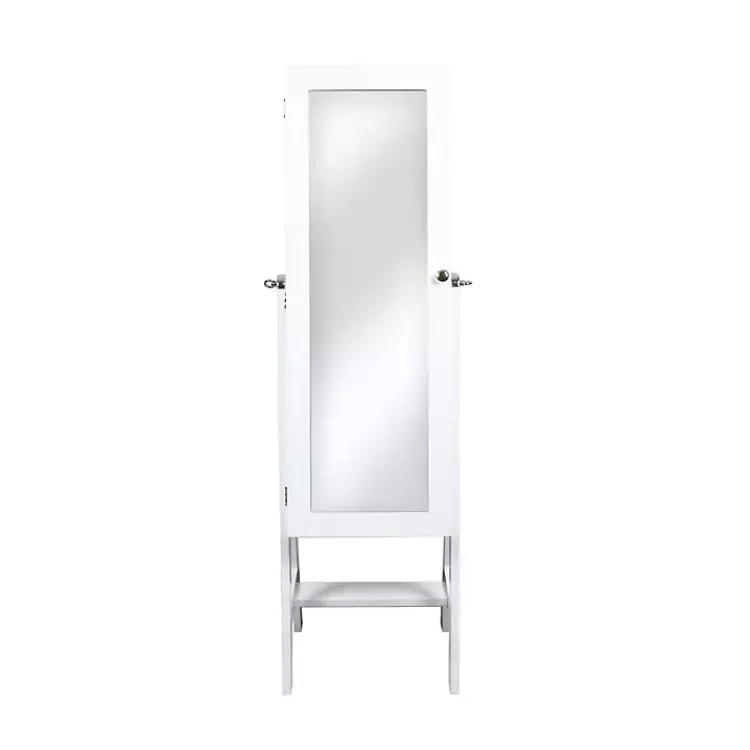 Full Length & Floor Mirrors-Kirklands Home and Silver Wood Mirror Armoire White