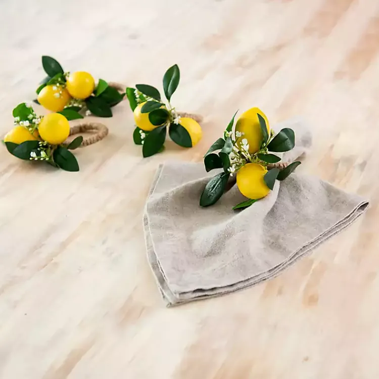 Table Linens-Kirklands Home Lemon Napkin Ring