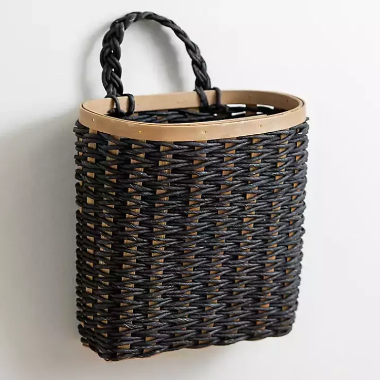 Wall Storage-Kirklands Home Black Woven Wall Pocket