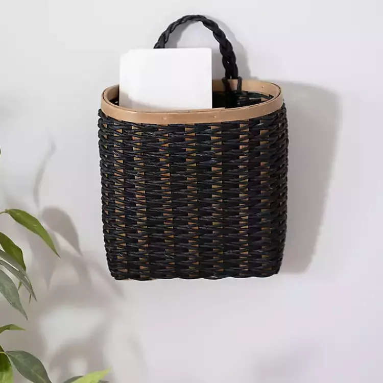 Wall Storage-Kirklands Home Black Woven Wall Pocket