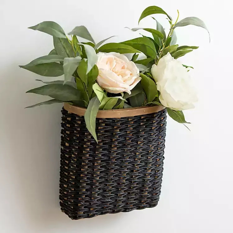 Wall Storage-Kirklands Home Black Woven Wall Pocket