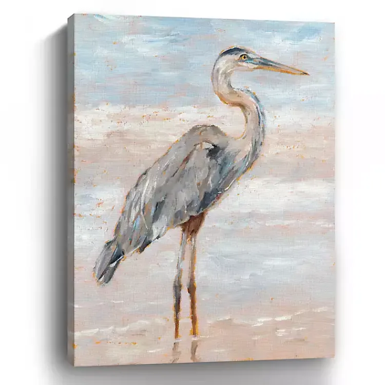 Canvas Art-Kirklands Home Beach Heron I Giclee Canvas Art Print, 48x36 in. Blue