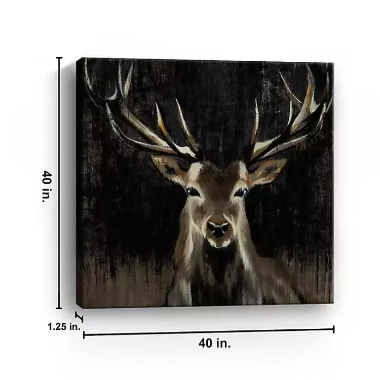 Canvas Art-Kirklands Home Young Buck Giclee Canvas Art Print, 40x40 in. Black