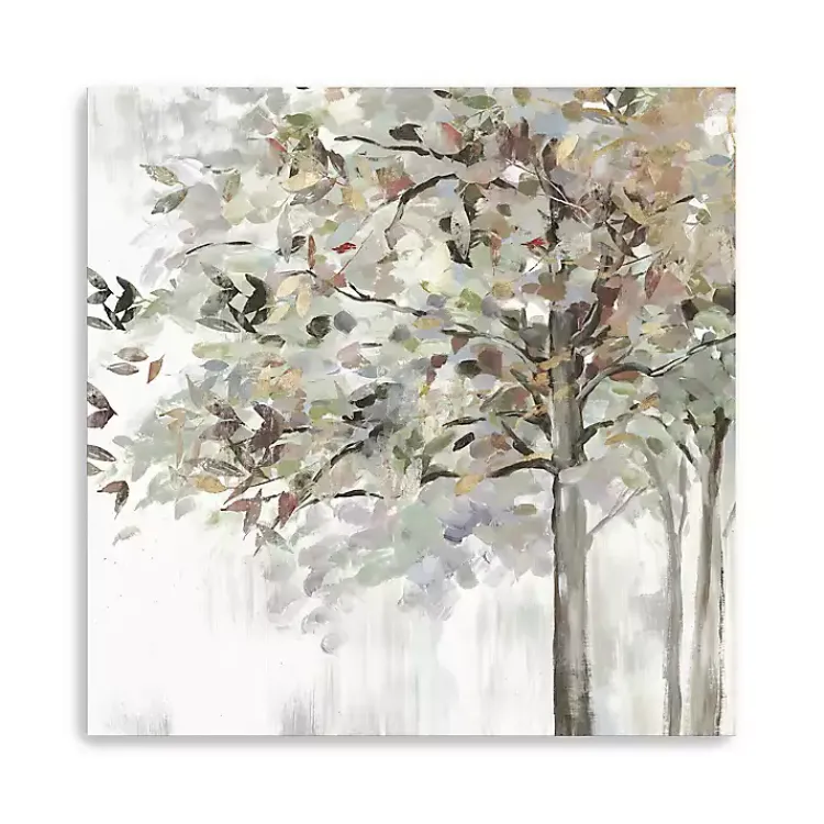 Canvas Art-Kirklands Home Autumn Leaves Neutral Giclee Canvas Art, 40x40 in. Tan
