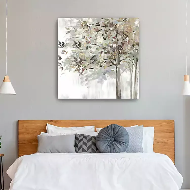 Canvas Art-Kirklands Home Autumn Leaves Neutral Giclee Canvas Art, 40x40 in. Tan