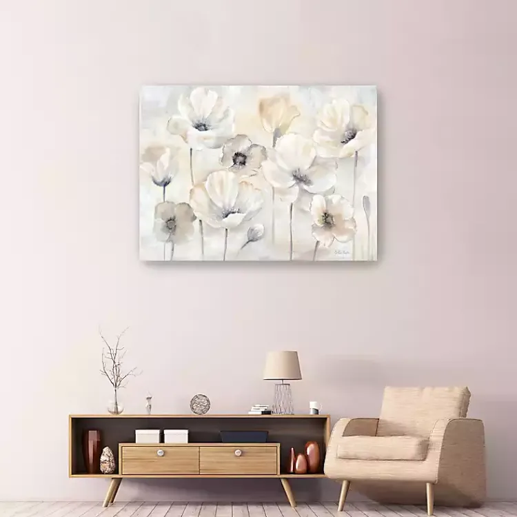 Canvas Art-Kirklands Home Poppy Garden Landscape Canvas Art Print Gray