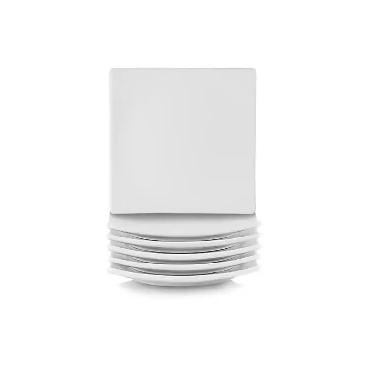 Dinnerware-Kirklands Home Coupe Square Appetizer Plates, Set of 6 White