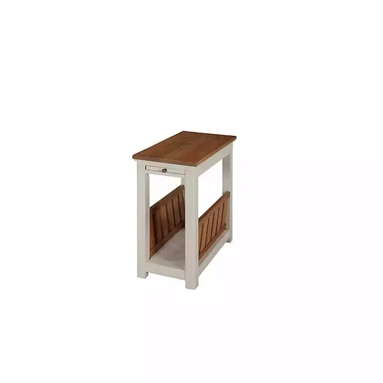 Accent & End Tables-Kirklands Home Ivory and Natural Wood Magazine Shelf Accent Table