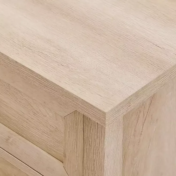 Dressers & Chests-Kirklands Home Oak Bronze Cupped Handle Nightstand White