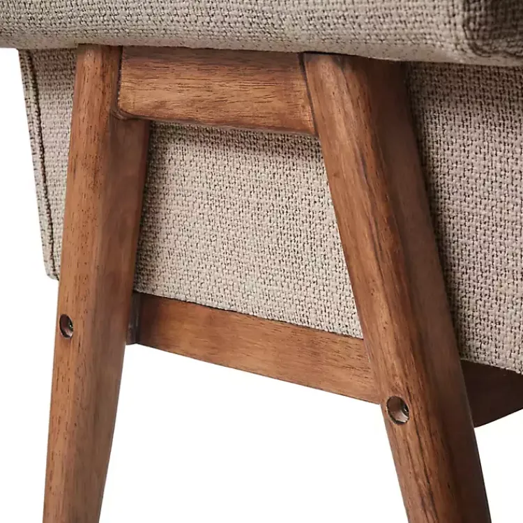 Benches & Ottomans-Kirklands Home Button Tufted Wood Bench Tan