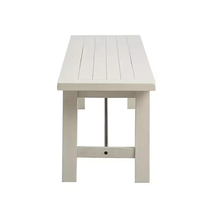 Dining Chairs-Kirklands Home Sofia Wooden Dining Bench with Metal Bars White