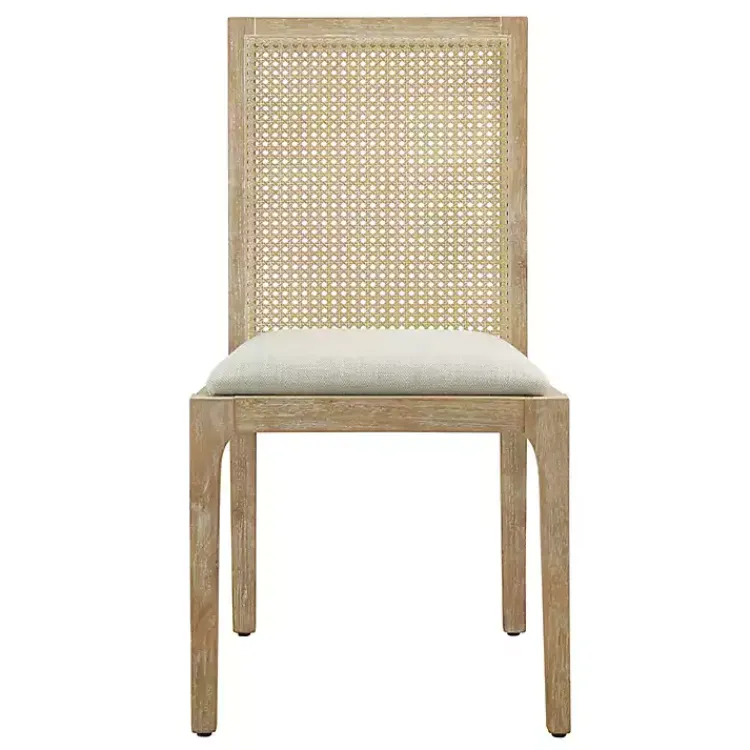 Dining Chairs-Kirklands Home Cane Back Upholstered Wood Dining Chairs, Set of 2 Tan