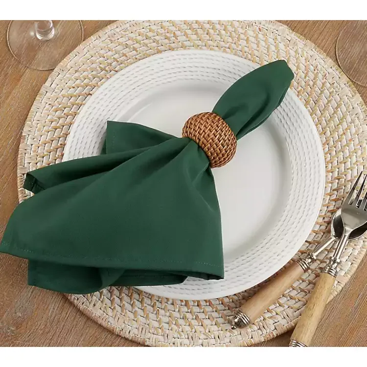 Table Linens-Kirklands Home Everyday Polyester Cloth Napkins, Set of 12 Green