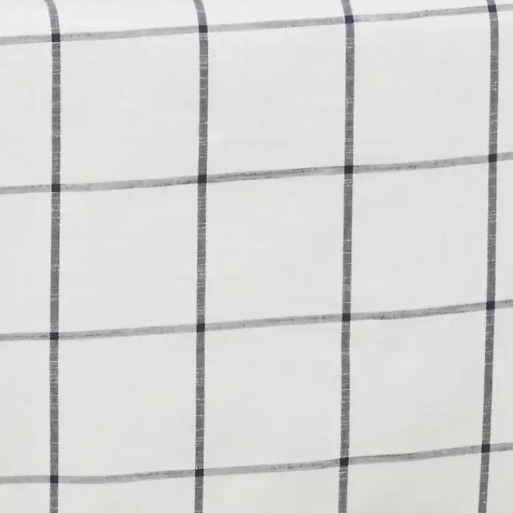 Table Linens-Kirklands Home White and Black Plaid Cotton Napkins, Set of 4