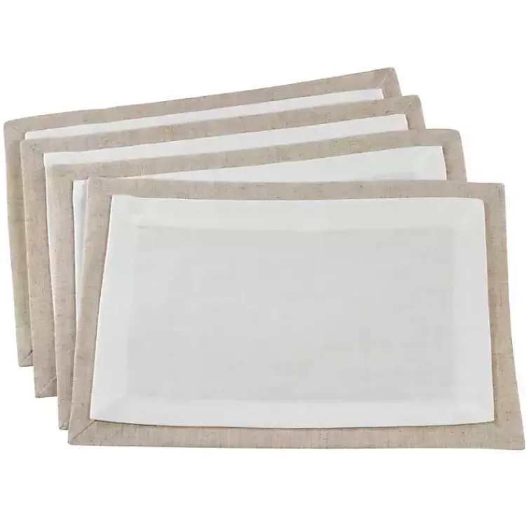 Table Linens-Kirklands Home Double Layered Placemats, Set of 4 Ivory