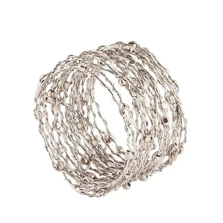 Table Linens-Kirklands Home Metallic Gold Wire Napkin Rings, Set of 4