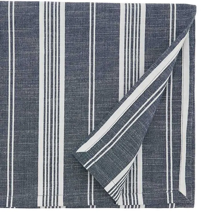 Table Linens-Kirklands Home Deep Blue Thin Striped Table Runner