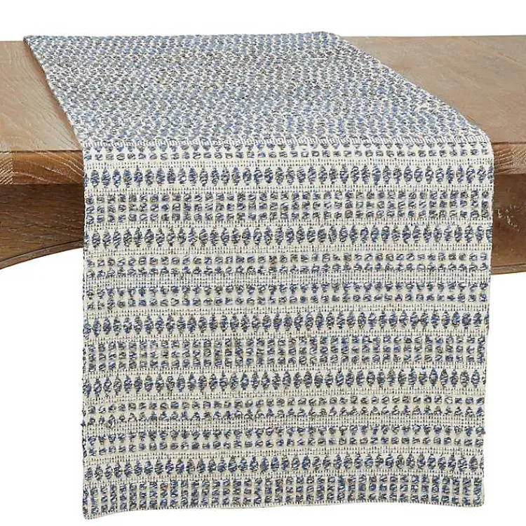 Table Linens-Kirklands Home Navy Woven Line Stripe Table Runner