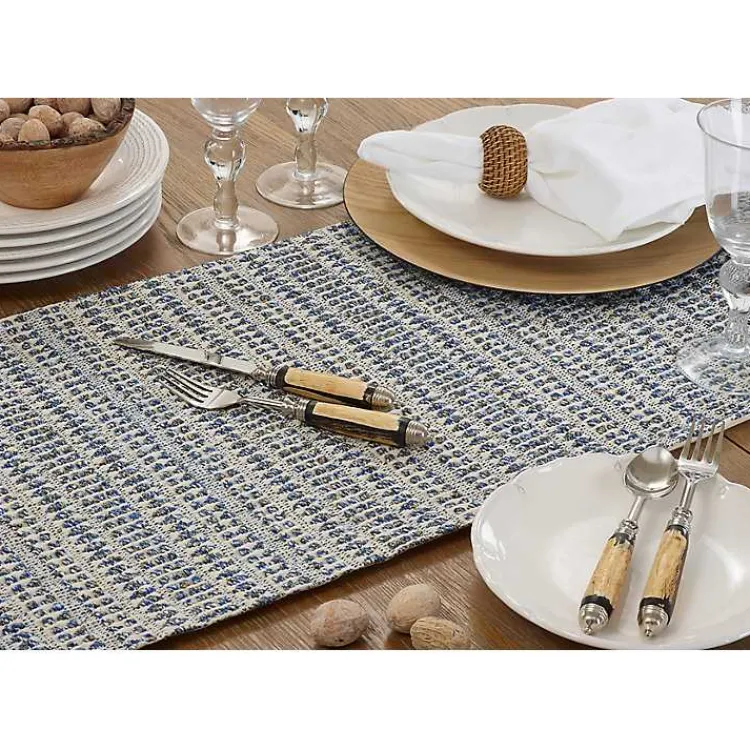 Table Linens-Kirklands Home Navy Woven Line Stripe Table Runner
