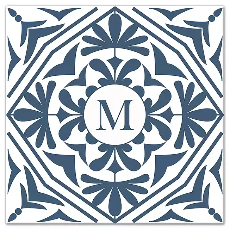 Monogram Wall Decor-Kirklands Home Personalized Blue Tile Monogram Wall Plaque