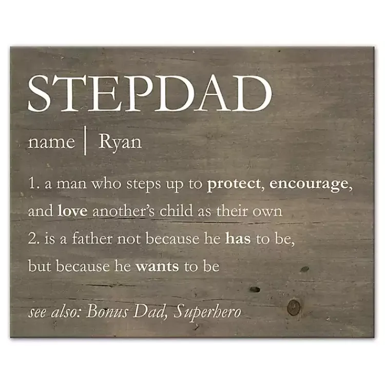 Wall Quotes & Signs-Kirklands Home Personalized Stepdad Definition Canvas Wall Plaque