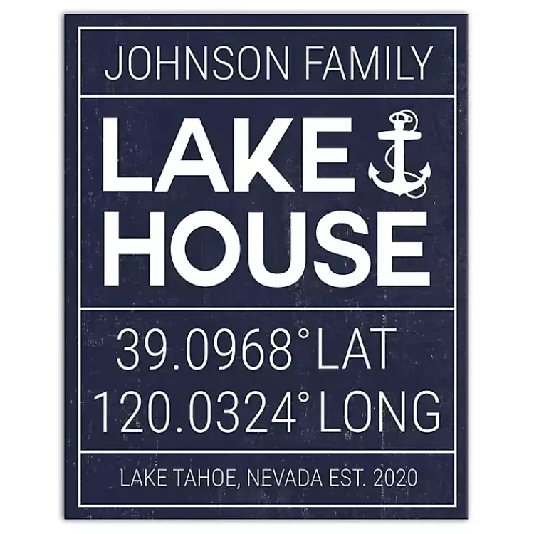 Wall Quotes & Signs-Kirklands Home Personalized Lake House Canvas Wall Plaque