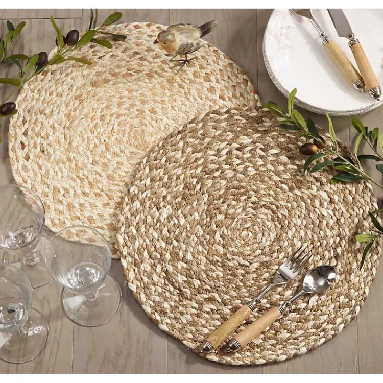 Table Linens-Kirklands Home Natural Woven Jute Placemats, Set of 4 Tan