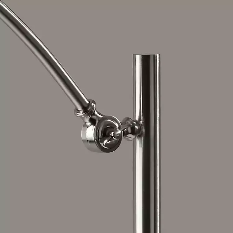 Floor Lamps-Kirklands Home Brushed Adjustable Arm Floor Lamp Silver