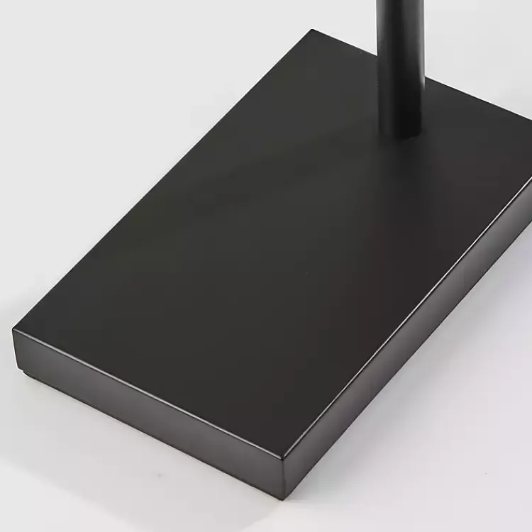 Floor Lamps-Kirklands Home Bronze and Woven Rat Arc Floor Lamp Tan