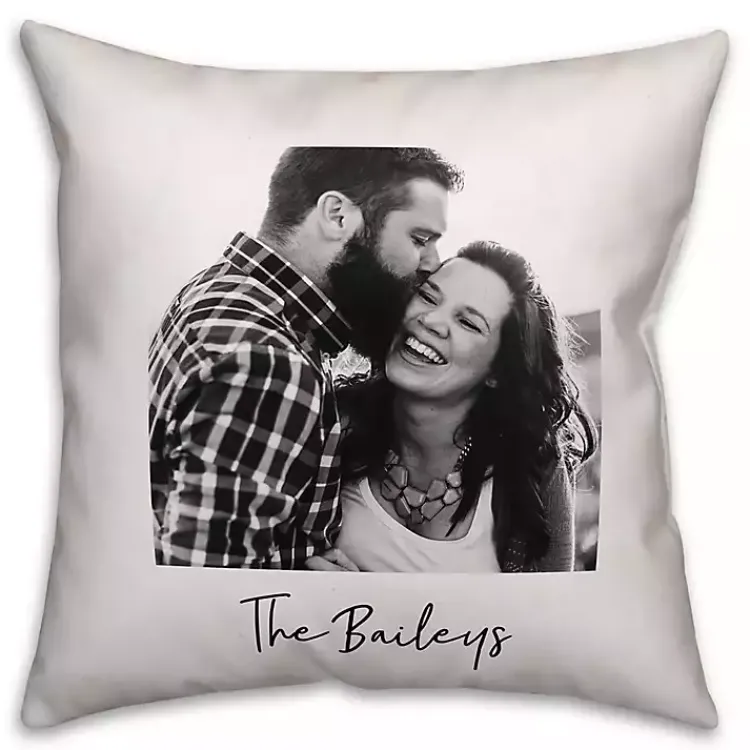 Outdoor Cushions & Pillows-Kirklands Home Personalized Black and White Pillow