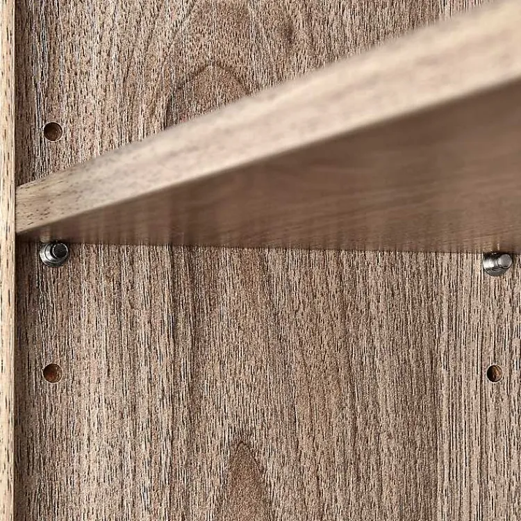 Shelves-Kirklands Home Honey Woodgrain Wall-Mounted Cabinet Tan