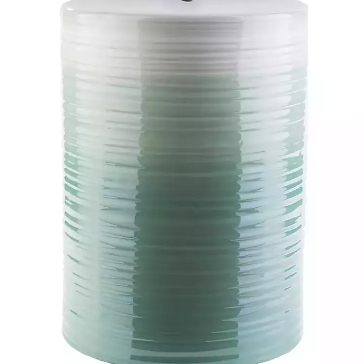 Outdoor Tables-Kirklands Home Ombre Turquoise Ripple Accent Table