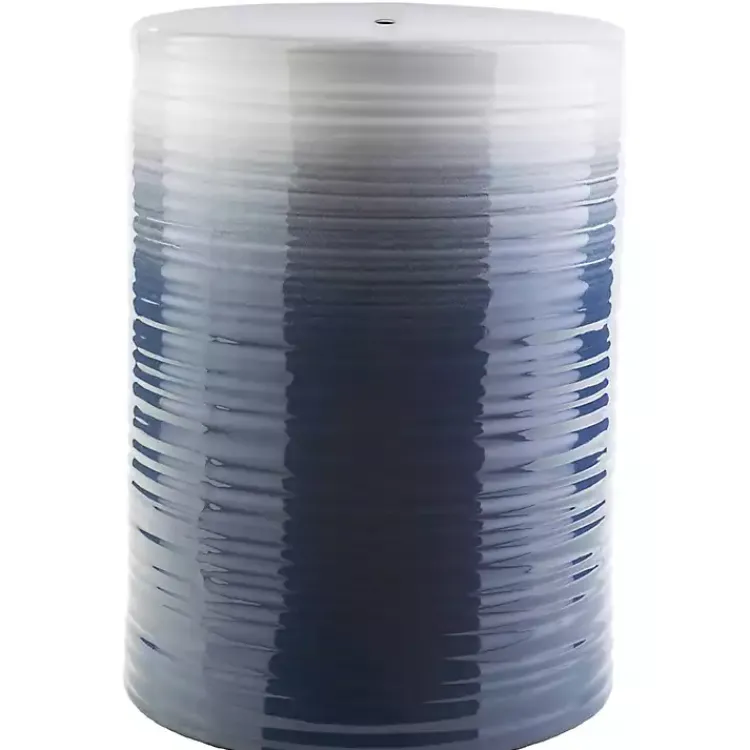 Outdoor Tables-Kirklands Home Ombre Navy Blue Ripple Accent Table