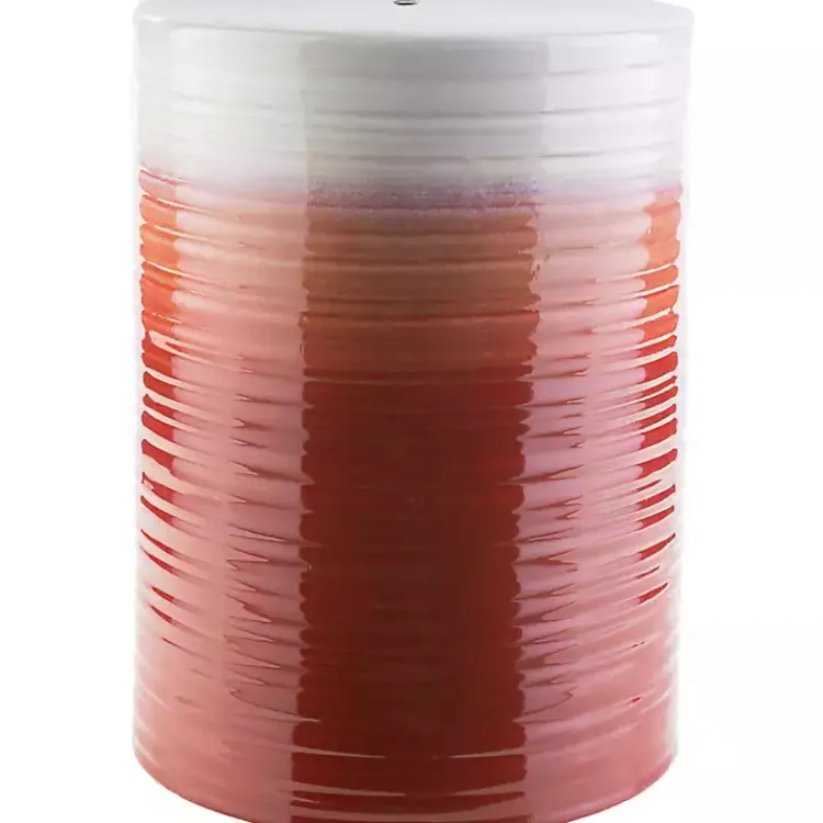 Outdoor Tables-Kirklands Home Ombre Red Ripple Accent Table