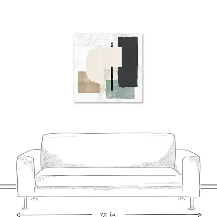 Canvas Art-Kirklands Home Gray and Green Abstract Geometric Canvas Wall Art