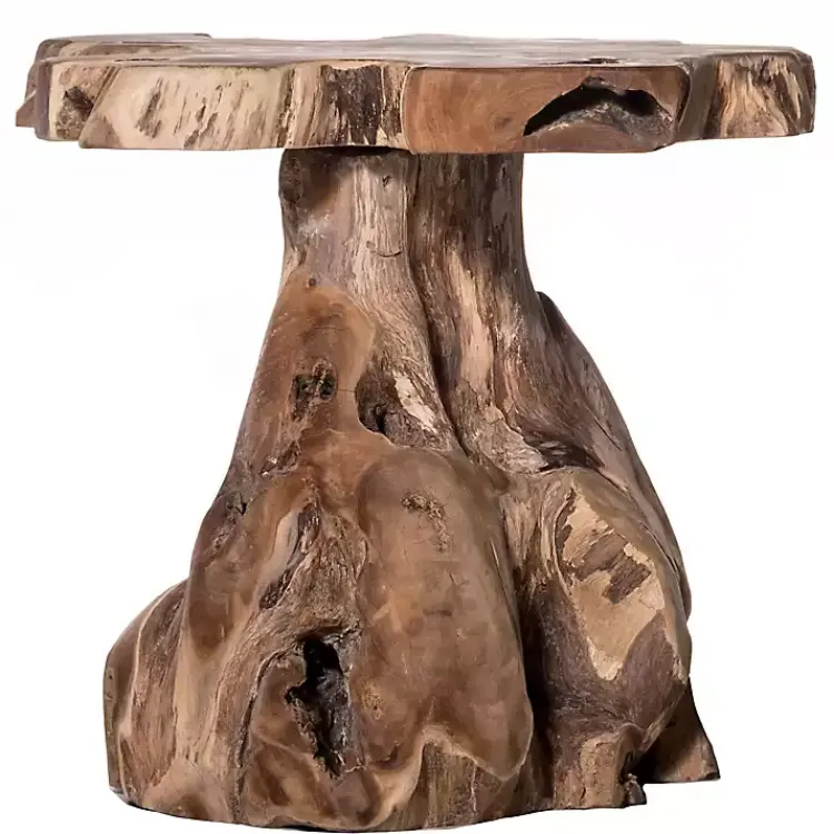 Accent & End Tables-Kirklands Home Natural Preserved Teak Wood Root Accent Table