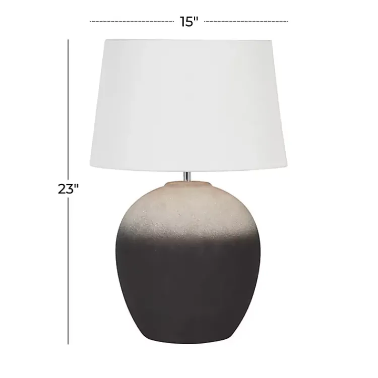Table Lamps-Kirklands Home Matte Black Ombre Textured Table Lamp, 23 in. White