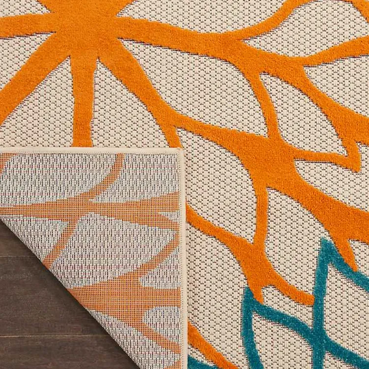 Outdoor Rugs-Kirklands Home Red Bright Floral Burst Outdoor Area Rug, 7x10