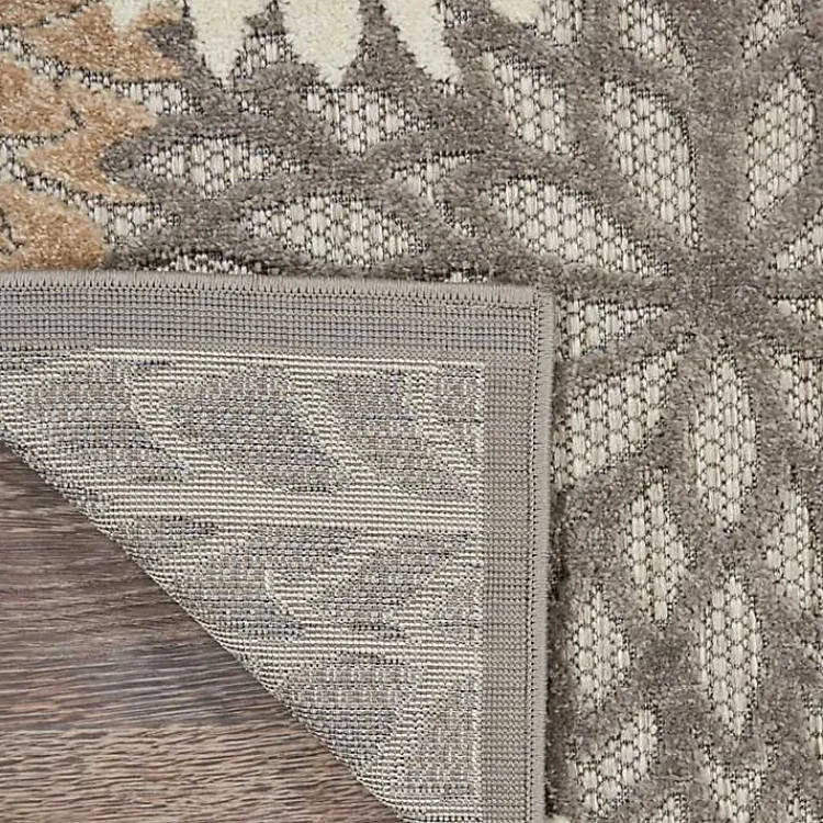 Outdoor Rugs-Kirklands Home Neutral Floral Burst Outdoor Area Rug, 7x10