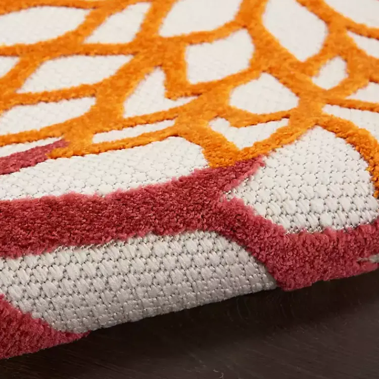 Outdoor Rugs-Kirklands Home Red Floral Burst Outdoor Area Rug, 5x7