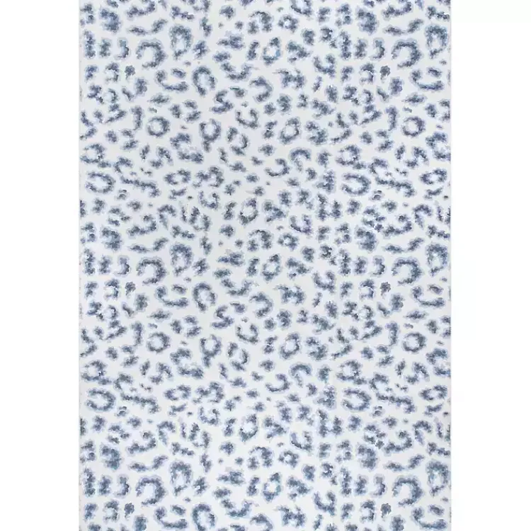 Area Rugs-Kirklands Home Blue Leopard Spots Washable Area Rug, 5x8