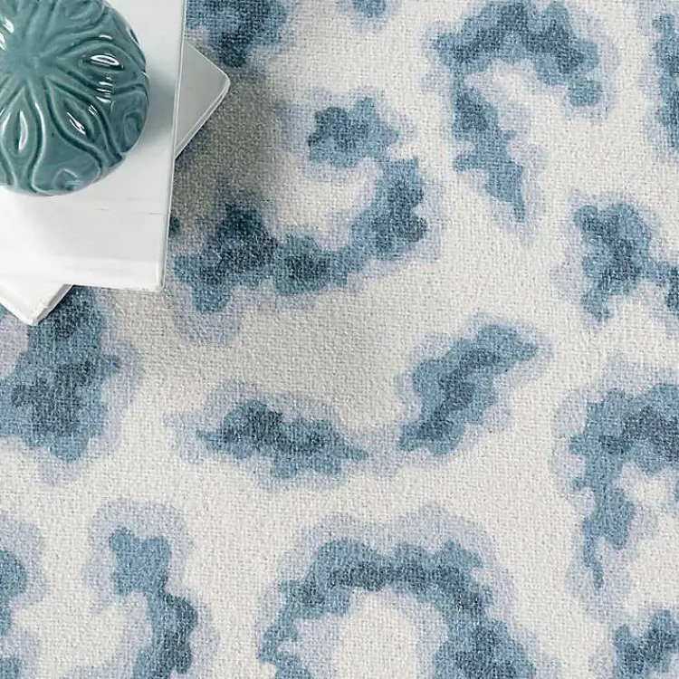 Area Rugs-Kirklands Home Blue Leopard Spots Washable Area Rug, 5x8