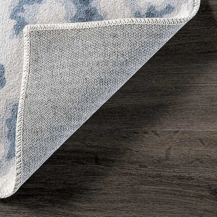 Area Rugs-Kirklands Home Blue Leopard Spots Washable Area Rug, 5x8