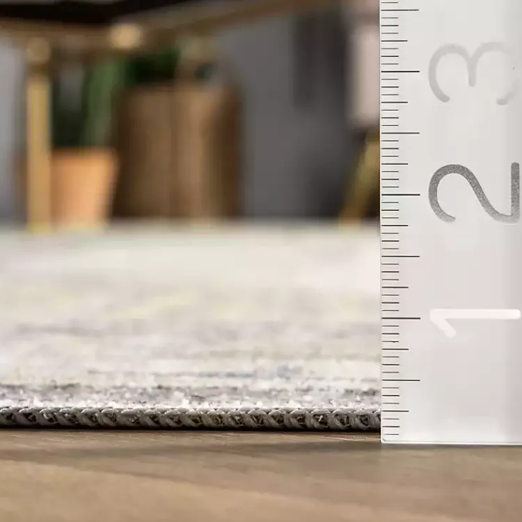 Area Rugs-Kirklands Home Gray Faded Medallion Washable Area Rug, 4x6