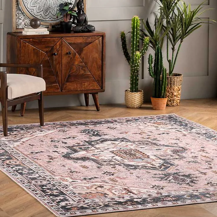 Area Rugs-Kirklands Home Sasha Medallion Washable Area Rug, 4x6