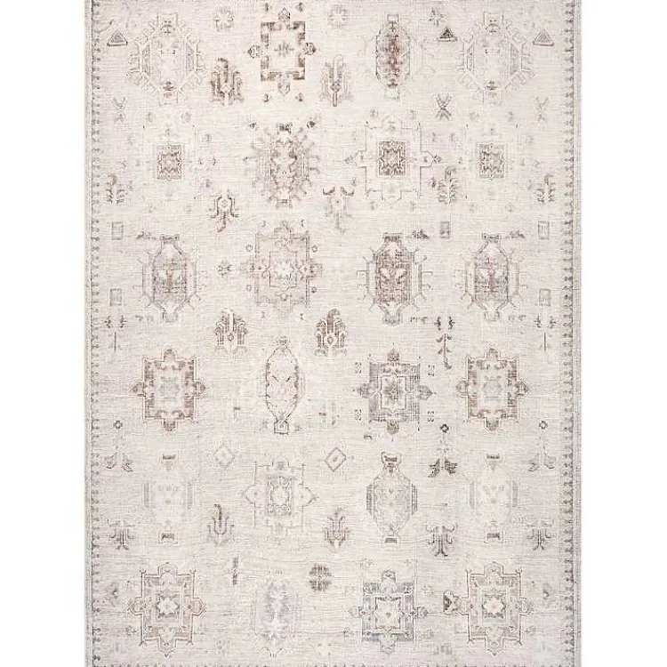 Area Rugs-Kirklands Home Krystin Distressed Washable Area Rug, 5x8 Gray
