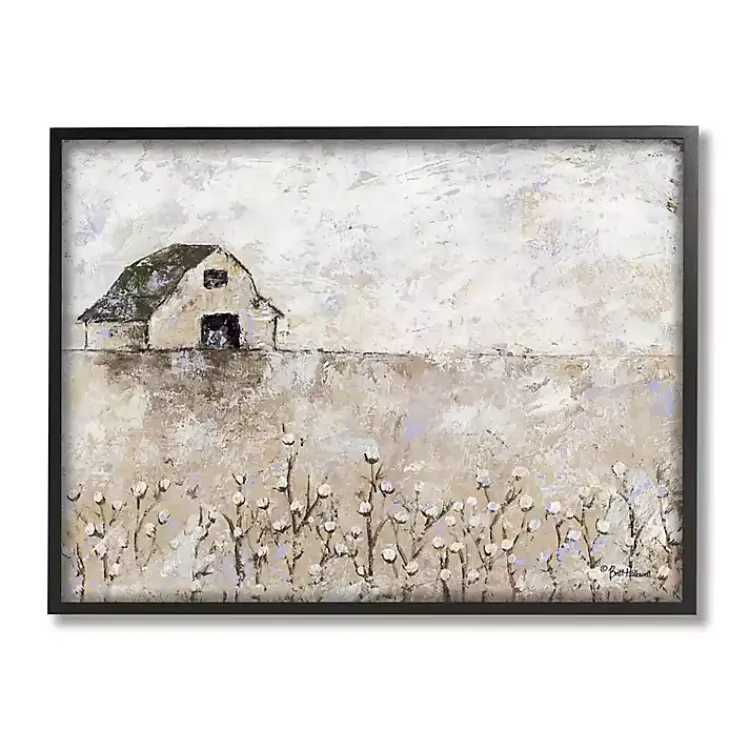 Framed Art-Kirklands Home Distressed White Barn Framed Wood Wall Plaque Tan